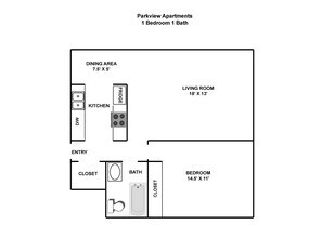 1 bedroom 209 floor plan
